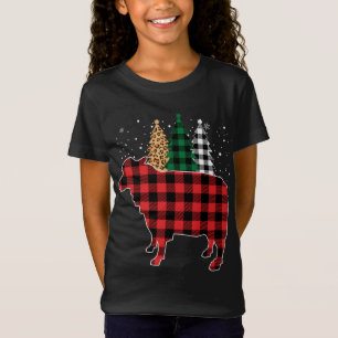 Buffalo Plaid Sheep Tree Leopard print Christmas P T-Shirt
