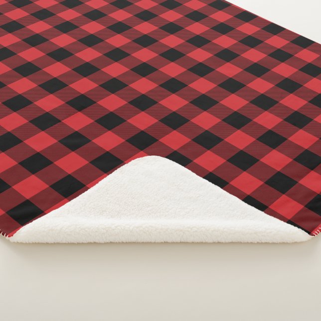 Buffalo Plaid Sherpa Blanket (3/4)