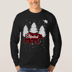 Buffalo Plaid Stepdad Bear Christmas Tree Pajama F T-Shirt