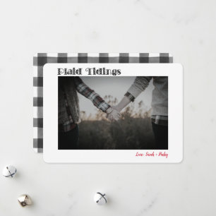 Buffalo Plaid Tidings 1 or 2 Photo Holiday Card