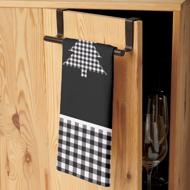 Buffalo Plaid Tree Tea Towel (Thirds Fold)