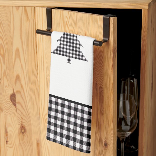 Buffalo Plaid Tree Tea Towel (Thirds Fold)