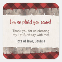 Buffalo Plaid Tree Trunk Rustic Thank You