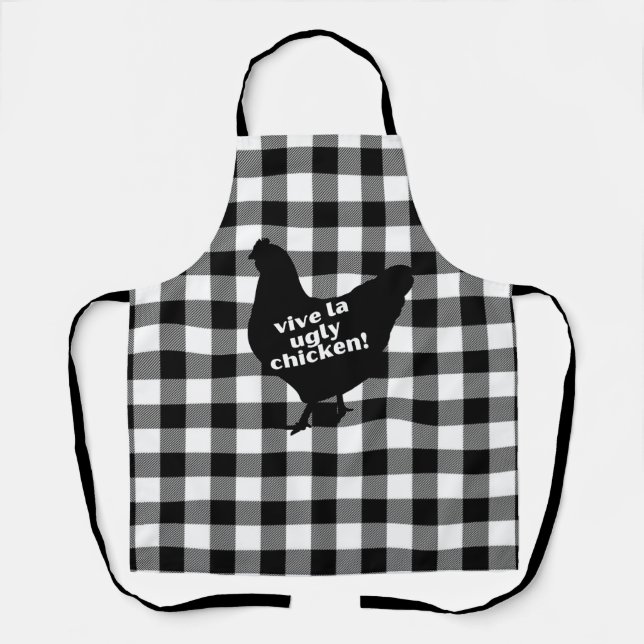 Buffalo Plaid Ugly Chicken Apron (Front)