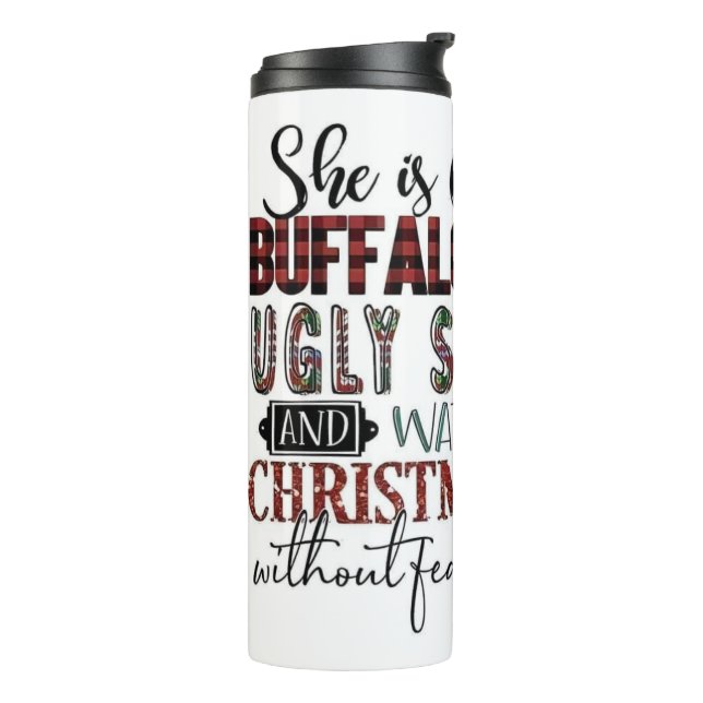 Buffalo Plaid & Ugly Sweaters Thermal Tumbler (Rotated Left)