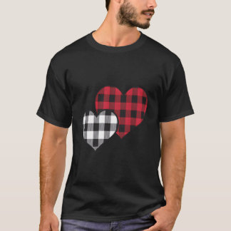 Buffalo Plaid Valentine Hearts Valentines Day T-Shirt