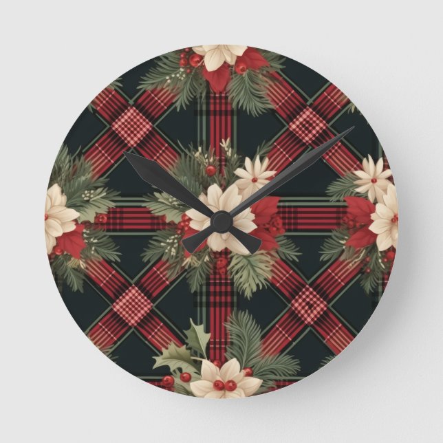 Buffalo Plaid Wall Clock (Front)