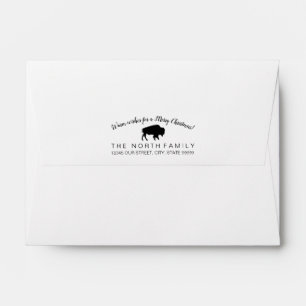 Buffalo Plaid Warm Wishes Black & White ID603 Envelope
