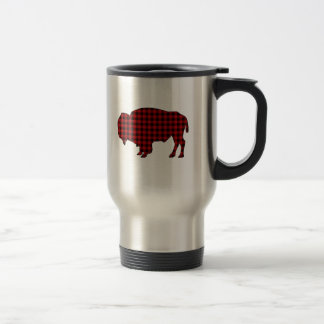 Buffalo Plaid Wildlife Monogrammed Travel Mug