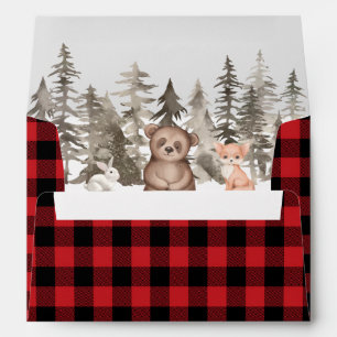Buffalo Plaid Woodland 5x7 Card or Invite envelope