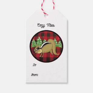 Buffalo Plaid Woodland Animal Gift Tags