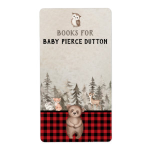 Buffalo Plaid Woodland Books for baby