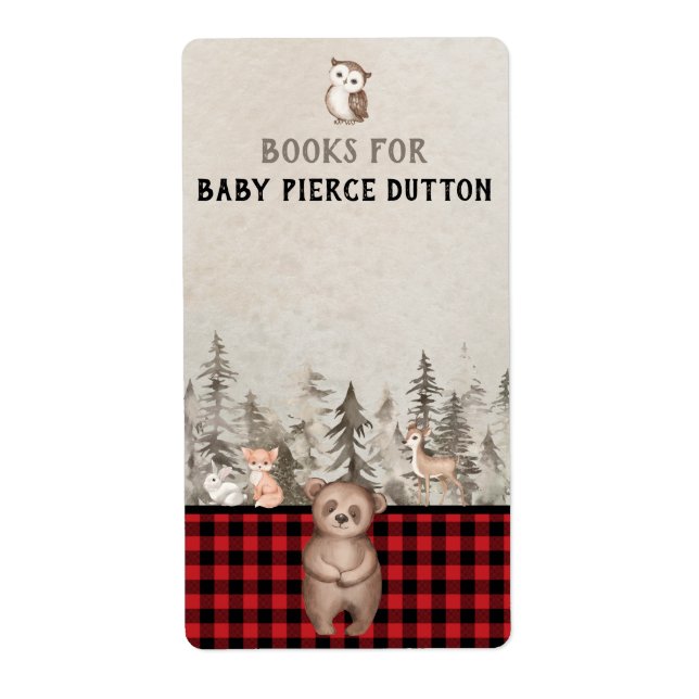 Buffalo Plaid Woodland Books for baby (Front)