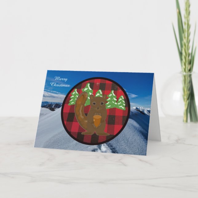  Buffalo Plaid Woodland Christmas Card (Front)