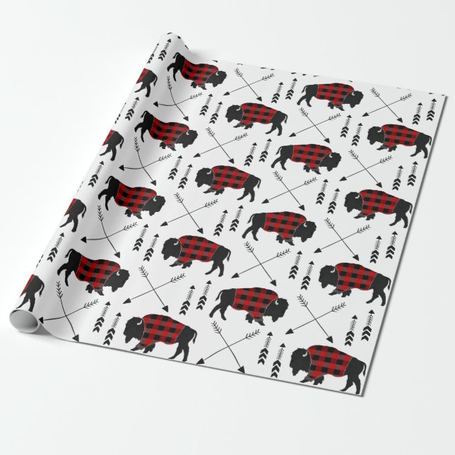 Buffalo Plaid Wrapping Papper Wrapping Paper (Unrolled)