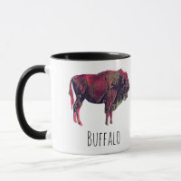 Buffalo Portrait Design For Bison or Wisent Animal