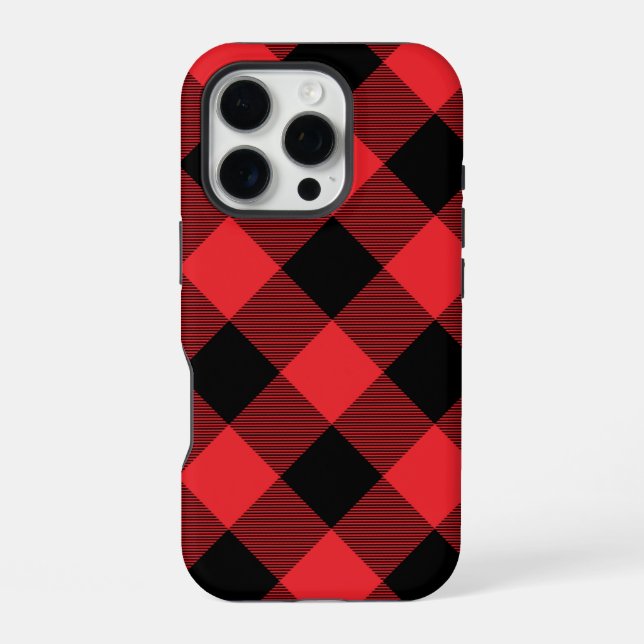 Buffalo Red Black Plaid Check iPhone Case (Back)