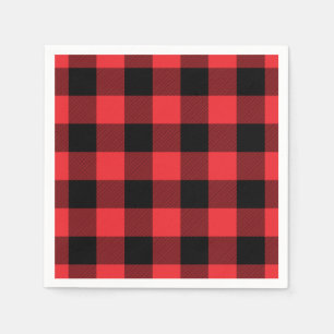 Buffalo Red Black Plaid Check Napkin