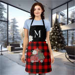 Buffalo Red Black Plaid Holiday Monogram Truck Apron<br><div class="desc">This design may be personalised by choosing the customise option to add text or make other changes. If this product has the option to transfer the design to another item, please make sure to adjust the design to fit if needed. Contact me at colorflowcreations@gmail.com if you wish to have this...</div>