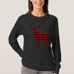 Buffalo Red Plaid Deer Reindeer Matching Family Ch T-Shirt
