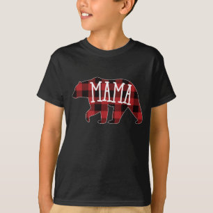 Buffalo Red Plaid Mama Bear Family Bear T-Shirt