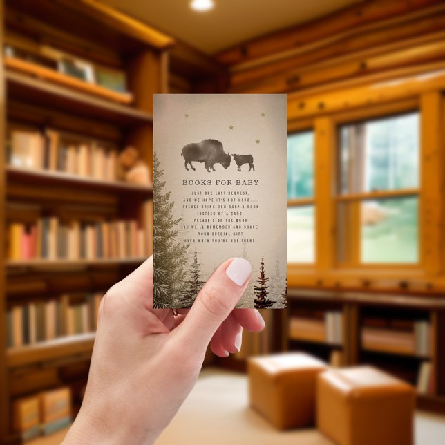 Buffalo Rustic Baby Shower Cactus Book Request  Enclosure Card (Creator Uploaded)