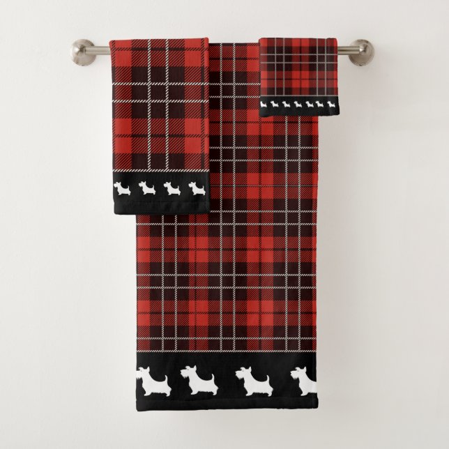 Buffalo Scottish Tartan Plaid Chequered Bath Towel Set (Insitu)