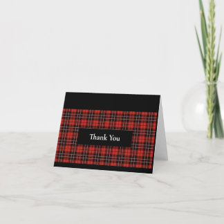 Buffalo Scottish Tartan Plaid Chequered Thank You Card
