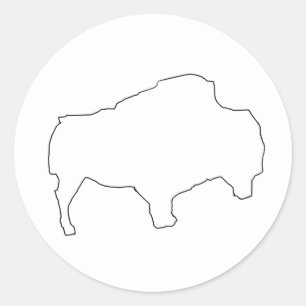 Buffalo Shape Classic Round Sticker