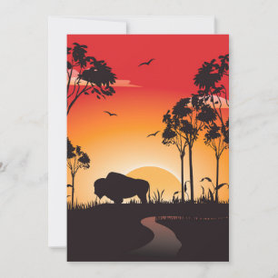 Buffalo silhouette invitation