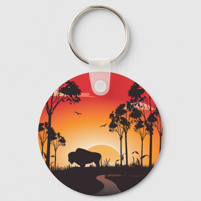 Buffalo silhouette key ring (Front)