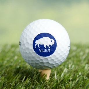 Buffalo Silhouette with Personalised Name Golf Balls