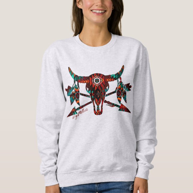 Buffalo Skull And Arrows  Sweatshirt (Front)