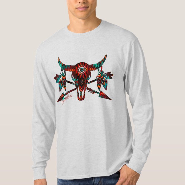 Buffalo Skull And Arrows T-Shirt (Front)