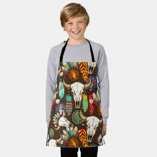 Buffalo Skull Native American Emblem Apron