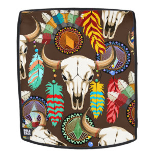 Buffalo Skull Native American Emblem Backpack