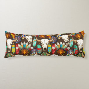 Buffalo Skull Native American Emblem Body Cushion