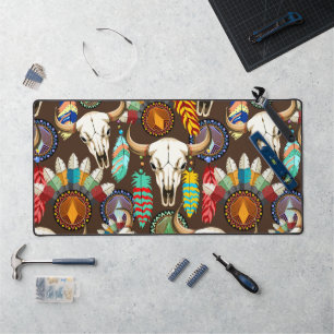 Buffalo Skull Native American Emblem Desk Mat