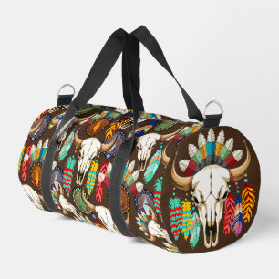 Buffalo Skull Native American Emblem Duffle Bag