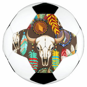 Buffalo Skull Native American Emblem Football