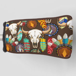 Buffalo Skull Native American Emblem Golf Head Cover