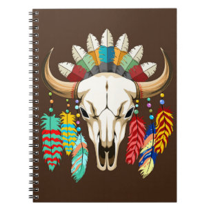 Buffalo Skull Native American Emblem Notebook