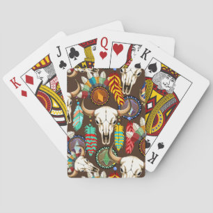 Buffalo Skull Native American Emblem Playing Cards
