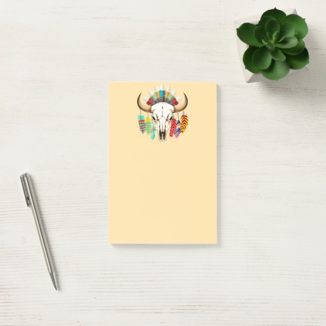 Buffalo Skull Native American Emblem Post-it Notes (Office)