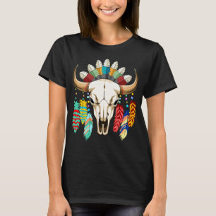 Buffalo Skull Native American Emblem T-Shirt