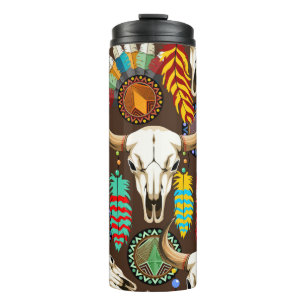 Buffalo Skull Native American Emblem Thermal Tumbler