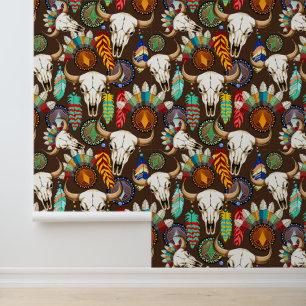 Buffalo Skull Native American Emblem Wallpaper
