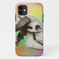 Buffalo Skull on a Watercolor Background