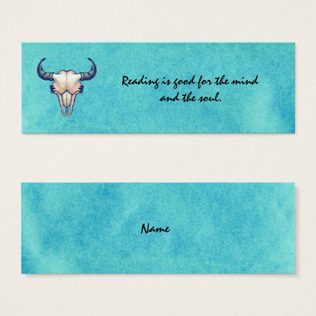 Buffalo Skull Turquoise Blue (Front & Back)