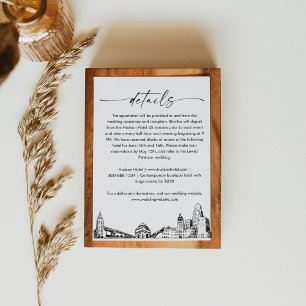 Buffalo Skyline Wedding Details Card, 3.5x5 Enclosure Card